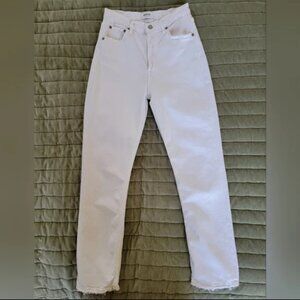 Agolde Riley High Rise Straight Stretch in Sour Cream Size 26